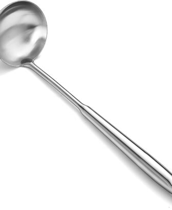 Stainless Steel Soup Ladle – Extra-Deep Large-Capacity Ladle with Long Hollow Handle, Dishwasher Safe, Easy to Clean – Ideal for Soup, Stew, Broth & Sauce