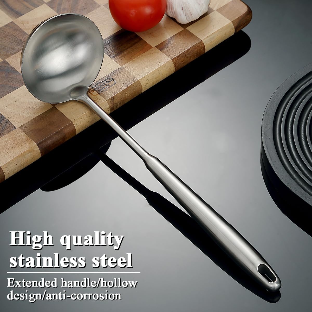 Stainless Steel Soup Ladle – Extra-Deep Large-Capacity Ladle with Long Hollow Handle, Dishwasher Safe, Easy to Clean – Ideal for Soup, Stew, Broth & Sauce - Image 3